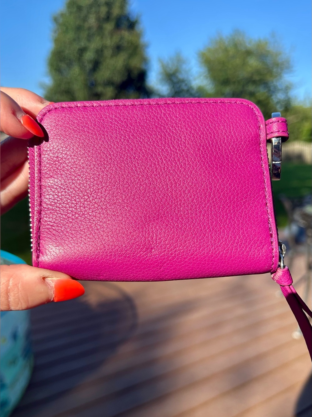 Vera Bradley Pink RFID Sycamore Leather Zip Wallet - Picture 2 of 10